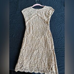 Sophisticated Beige Lace Dress